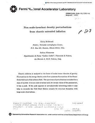 Full Download Non Scale-Invariant Density Perturbations from Chaotic Extended Inflation - National Aeronautics and Space Administration file in ePub