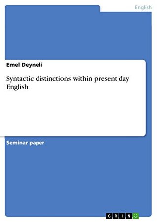 Read Syntactic distinctions within present day English - Emel Deyneli | ePub