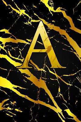 Read Online A: Letter A Monogram Initials Black & Gold Marble Notebook & Journal - Dream Darling Journals file in PDF