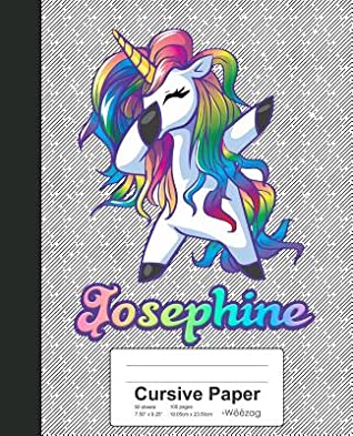 Read Cursive Paper: JOSEPHINE Unicorn Rainbow Notebook -  file in ePub