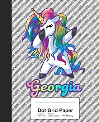 Read Online Dot Grid Paper: GEORGIA Unicorn Rainbow Notebook -  | PDF